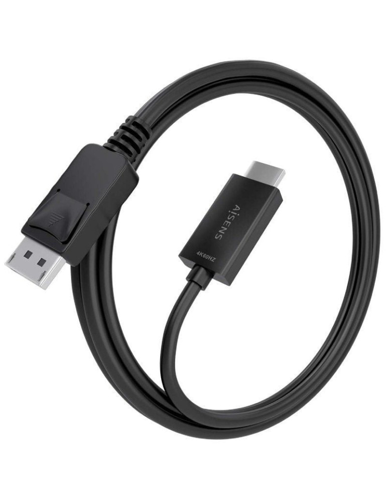 Cable Conversor Aisens A125-0894/ DisplayPort Macho - HDMI 4K Macho/ 2m/ Negro