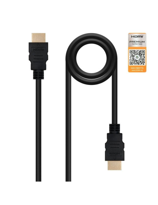 Cable HDMI 2.0 4K Nanocable 10.15.3601-L150/ HDMI Macho - HDMI Macho/ 1.5m/ Certificado/ Negro Cable HDMI 2.0 4K Nanocable 10.15.3601-L150/ HDMI Macho - HDMI Macho/ 1.5m/ Certificado/ Negro