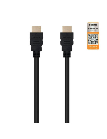 Cable HDMI 2.0 4K Nanocable 10.15.3602/ HDMI Macho - HDMI Macho/ 2m/ Certificado/ Negro 2