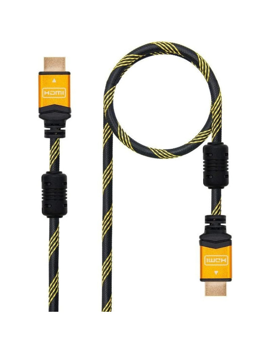 Cable HDMI 2.0 4K Nanocable 10.15.1602/ HDMI Macho - HDMI Macho/ 1.5m/ Negro/ Naranja Cable HDMI 2.0 4K Nanocable 10.15.1602/ HDMI Macho - HDMI Macho/ 1.5m/ Negro/ Naranja
