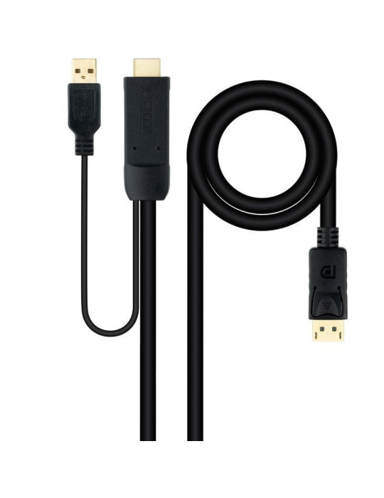Cable Conversor Nanocable 10.15.4352/ HDMI Macho - DisplayPort Macho/ 1.8m/ Negro Cable Conversor Nanocable 10.15.4352/ HDMI Macho - DisplayPort Macho/ 1.8m/ Negro