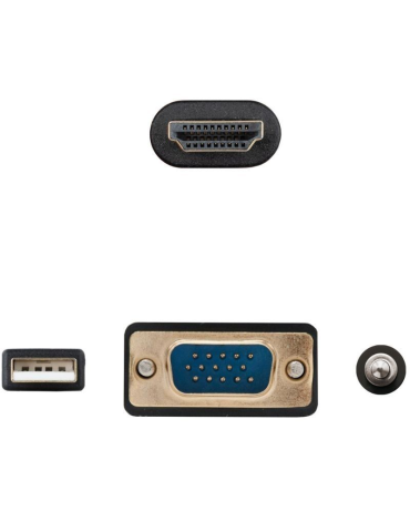 Cable Conversor Nanocable 10.15.4612/ HDMI Macho - VGA Macho/ Jack 3.5 Macho/ USB Macho/ 1.8m/ Negro 2