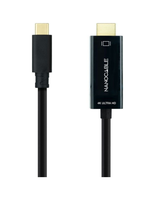 Cable Conversor Nanocable 10.15.5105/ USB Tipo-C Macho - HDMI Macho/ 5m/ Negro