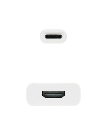 Conversor Nanocable 10.16.4102/ USB Tipo-C Macho - HDMI Hembra/ 15cm/ Blanco 2