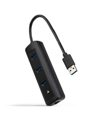 Hub USB 3.0 Nanocable 10.16.4604/ 3xUSB/ 1xRJ45/ Negro