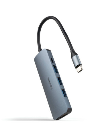 Docking Tipo-C Nanocable 10.16.4605/ 3xUSB/ 1xHDMI 4K/ 1xUSB Tipo-C PD/ Gris