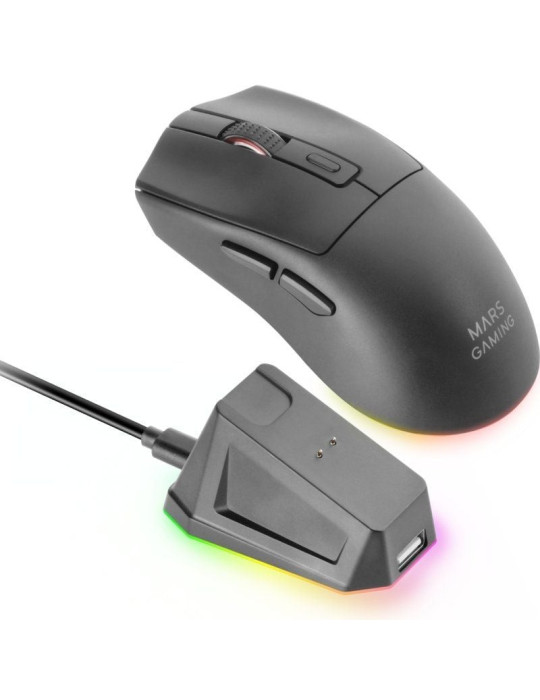 Ratón Gaming Inalámbrico Mars Gaming MM-T3/ Batería recargable/ Hasta 14400 DPI