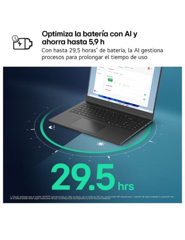 Portátil LG Gram 14Z90S-V.AP75B Intel Core Ultra 7-155H/ 16GB/ 512GB SSD/ 14"/ Win11 Pro