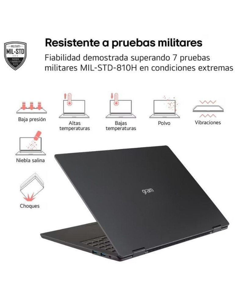 Portátil LG Gram 14Z90S-V.AP75B Intel Core Ultra 7-155H/ 16GB/ 512GB SSD/ 14"/ Win11 Pro