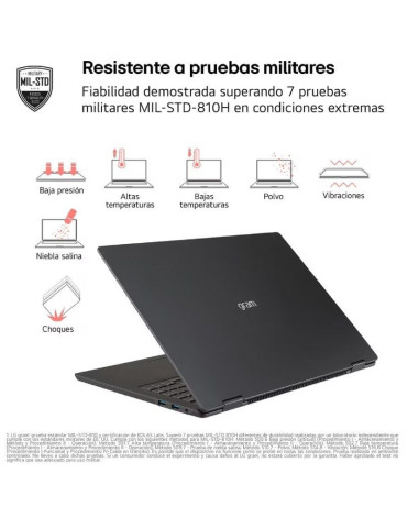 Portátil LG Gram 14ZD90T-G.AX78B Intel Core Ultra 7-255H/ 16GB/ 1TB SSD/ 14"/ Sin Sistema Operativo 2
