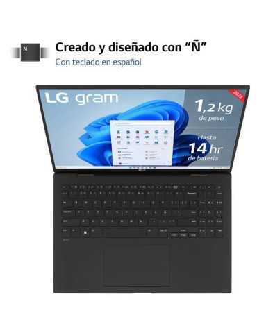 Portátil LG Gram 16Z90R-E AD78B Intel Core i7-1360P/ 32GB/ 1TB SSD/ GeForce RTX 3050/ 16"/ Win11 2