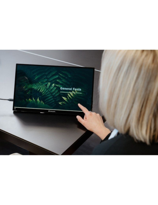 Monitor Portátil Táctil Verbatim PMT-17-4K 17.3"/ 4K/ Negro