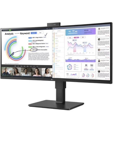 Monitor Profesional Ultrapanorámico Curvo LG 34BQ77QC-B 34"/ WQHD/ Webcam/ Multimedia/ Regulable en altura/ Negro 2