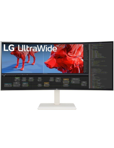 Monitor Profesional Ultrapanorámico Curvo LG 38BR85QC-W 38"/ WQHD+/ Multimedia/ Regulable en Altura/ Blanco