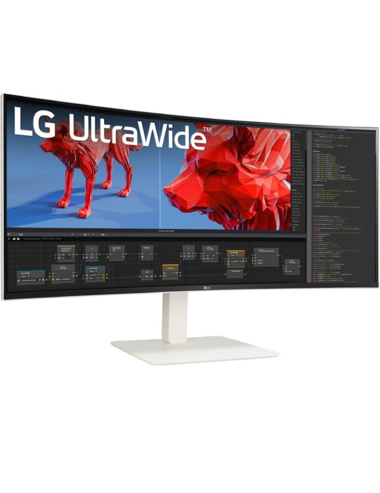 Monitor Profesional Ultrapanorámico Curvo LG 38BR85QC-W 38"/ WQHD+/ Multimedia/ Regulable en Altura/ Blanco