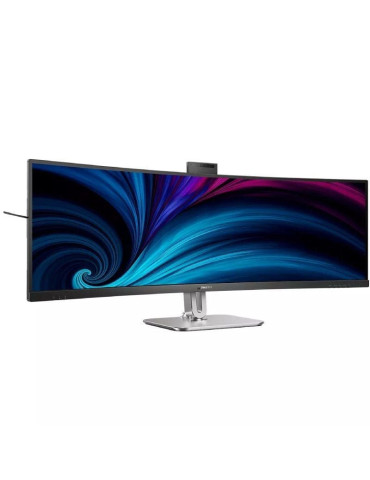 Monitor Profesional Ultraparonámico Curvo Philips 49B2U5900CH 48.8"/ Dual QHD/ Webcam/ Multimedia/ Regulable en altura/ Plata y  2