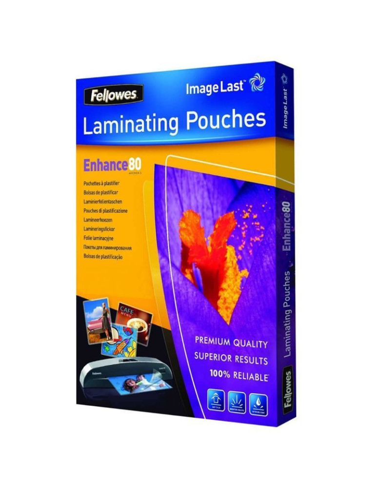 Fundas para Plastificar Fellowes 5306114/ A4/ 80 Micras/ 100 unidades Fundas para Plastificar Fellowes 5306114/ A4/ 80 Micras/ 100 unidades