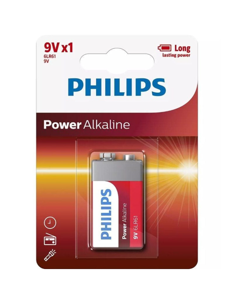 Pila Alcalina Philips 6LR61P1B/10/ 9V Pila Alcalina Philips 6LR61P1B/10/ 9V