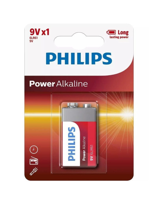 Pila Alcalina Philips 6LR61P1B/10/ 9V Pila Alcalina Philips 6LR61P1B/10/ 9V