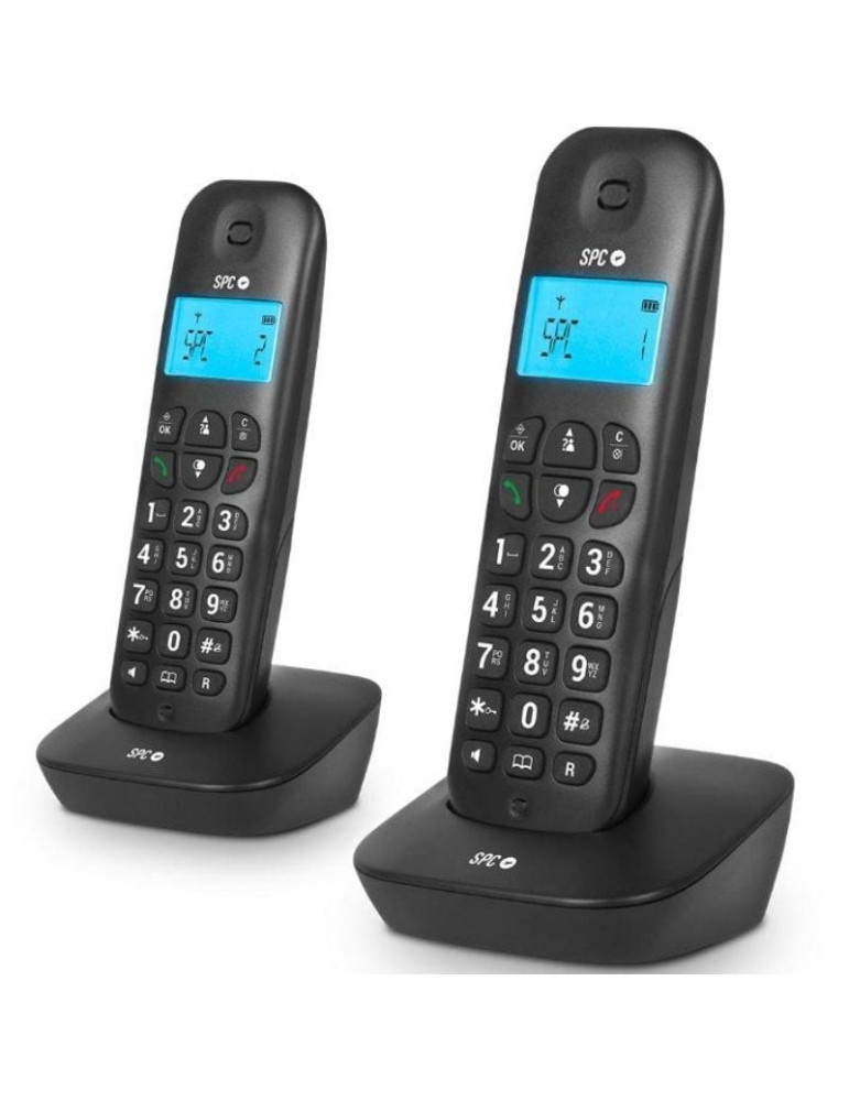 Teléfono Inalámbrico SPC Air Pro Duo 7302N/ Pack DUO/ Negro Teléfono Inalámbrico SPC Air Pro Duo 7302N/ Pack DUO/ Negro