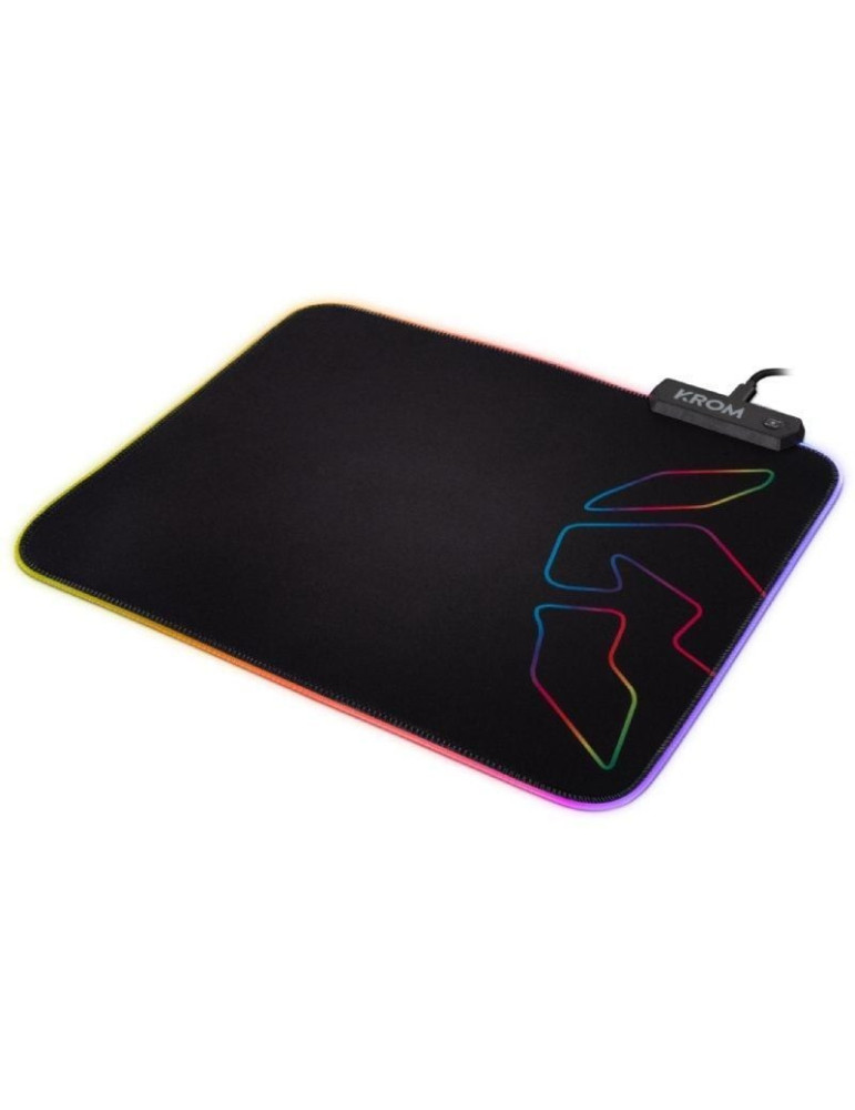 Alfombrilla Krom Knout RGB con Iluminación LED/ 320 x 270 x 3 mm