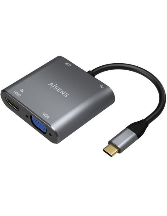 Conversor Aisens A109-0626/ HDMI Hembra - VGA Hembra - USB Tipo-C Macho - USB Hembra - USB Tipo-C Hembra/ 15cm/ Gris Conversor Aisens A109-0626/ HDMI Hembra - VGA Hembra - USB Tipo-C Macho - USB Hembra - USB Tipo-C Hembra/ 15cm/ Gris