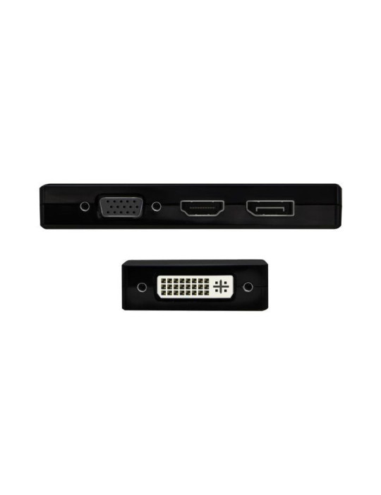 Conversor USB Tipo-C Aisens A109-0679/ HDMI Hembra - VGA Hembra - DVI Hembra - DisplayPort Hembra/ 15cm/ Negro