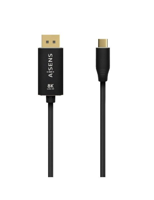 Cable Conversor DisplayPort 8K 60HZ Aisens A109-0687/ USB Tipo-C Macho - Displayport Macho/ Hasta 27W/ 1250Mbps/ 1.8m/ Negro Cable Conversor DisplayPort 8K 60HZ Aisens A109-0687/ USB Tipo-C Macho - Displayport Macho/ Hasta 27W/ 1250Mbps/ 1.8m/ Negro