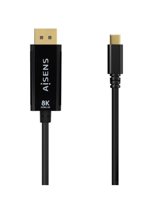 Cable Conversor Aisens A109-0689/ USB Tipo-C Macho - DisplayPort Macho/ Hasta 27W/ 1250Mbps/ 1.8m/ Negro Cable Conversor Aisens A109-0689/ USB Tipo-C Macho - DisplayPort Macho/ Hasta 27W/ 1250Mbps/ 1.8m/ Negro