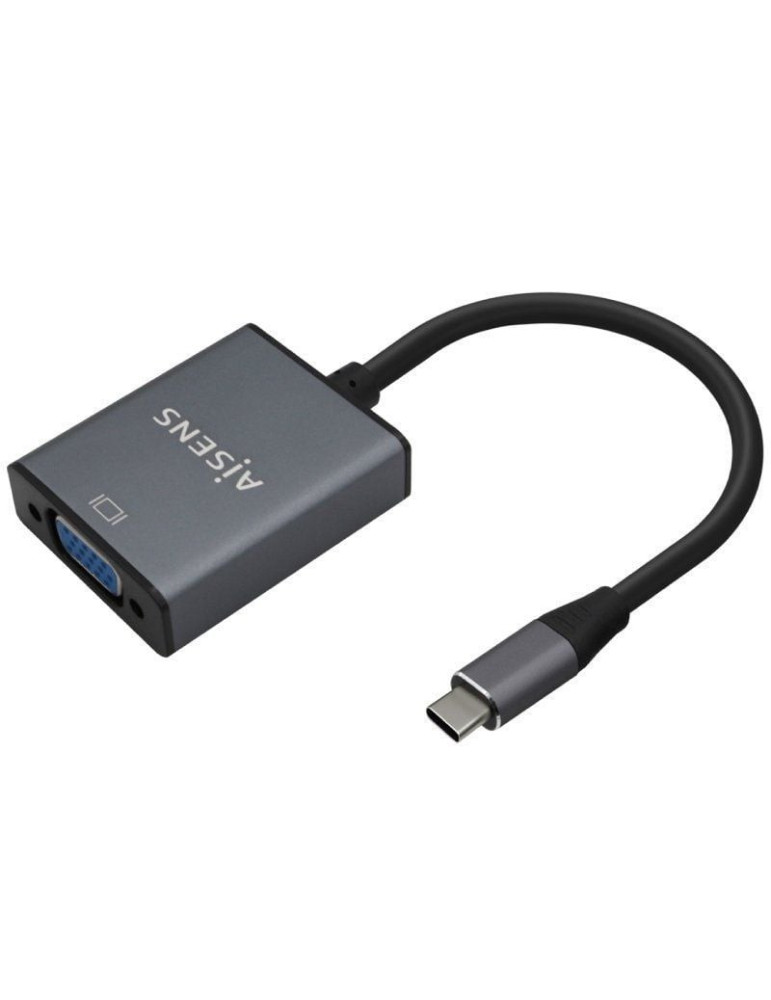 Conversor Aisens A109-0691/ USB Tipo-C Macho - VGA Hembra/ Hasta 27W/ 1250Mbps/ 15cm/ Gris Conversor Aisens A109-0691/ USB Tipo-C Macho - VGA Hembra/ Hasta 27W/ 1250Mbps/ 15cm/ Gris