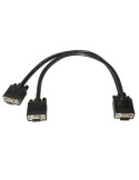 Cable Duplicador SVGA Aisens A113-0081/ VGA Macho - 2x VGA Hembra/ Hasta 3W/ 10Mbps/ 45cm/ Negro