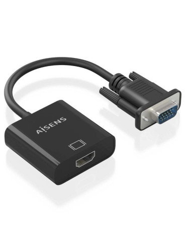 Cable Conversor Aisens A115-0873/ VGA Macho/ HDMI Hembra - Jack 3.5 Hembra - MicroUSB / 20cm/ Negro 2