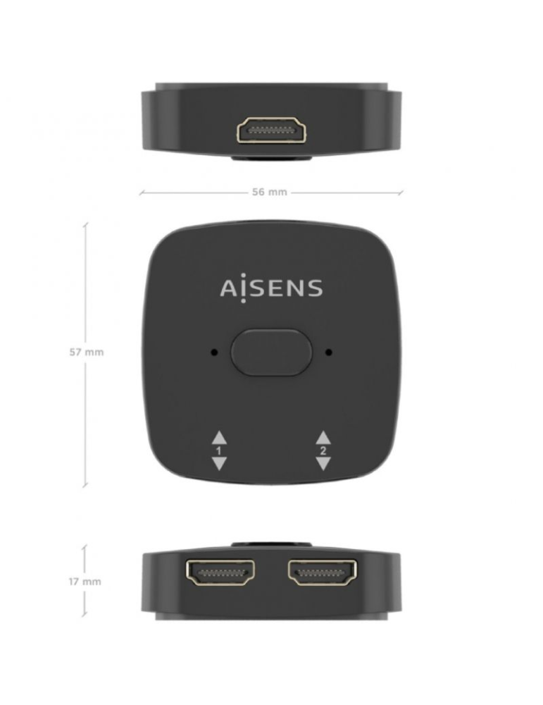 Switch Conmutador 4K HDMI 2.0 Bidireccional Aisens A123-0948 HDMI Hembra - 3x HDMI Hembra