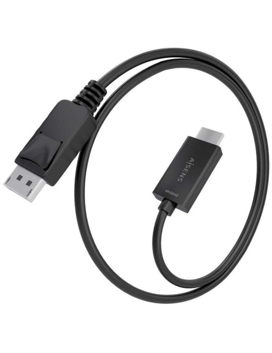 Cable Conversor Aisens A125-0892/ DisplayPort Macho - HDMI 4K Macho/ 1m/ Negro