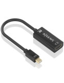 Cable Conversor Aisens A125-0904/ Mini DisplayPort Macho - HDMI Hembra/ 15cm/ Negro