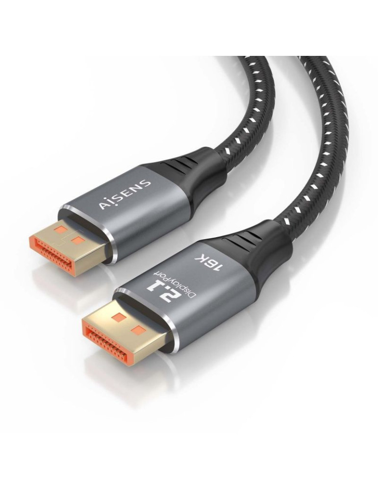 Cable DisplayPort 2.1 16K Aisens A158-0902/ DisplayPort Macho - DisplayPort Macho/ 80Gbps/ 1.5m/ Negro