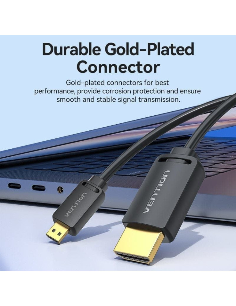 Cable HDMI 4K Vention AGHBF/ HDMI Macho - Mini HDMI Macho/ 1m/ Negro