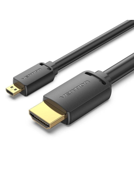 Cable Micro HDMI 2.0 4K Vention AGIBF/ HDMI Macho - Micro HDMI Macho/ 1m/ Negro