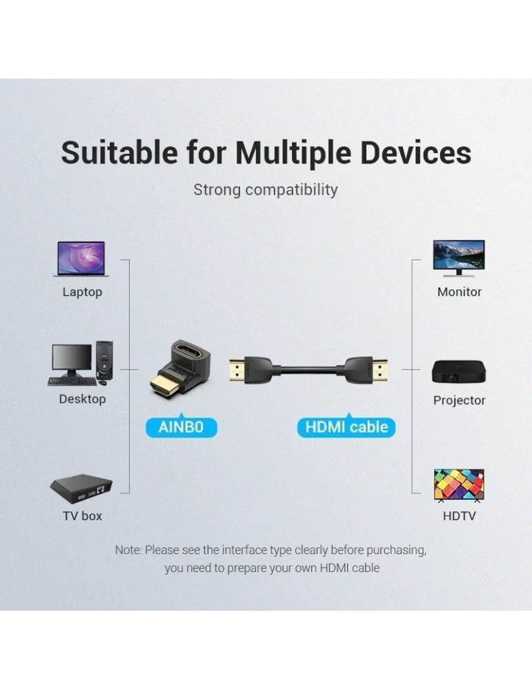 Adaptador HDMI 4K 270  Vention AINB0/ HDMI Macho - HDMI Hembra