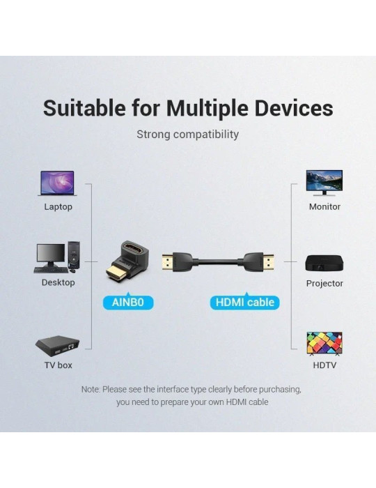 Adaptador HDMI 4K 270  Vention AINB0/ HDMI Macho - HDMI Hembra