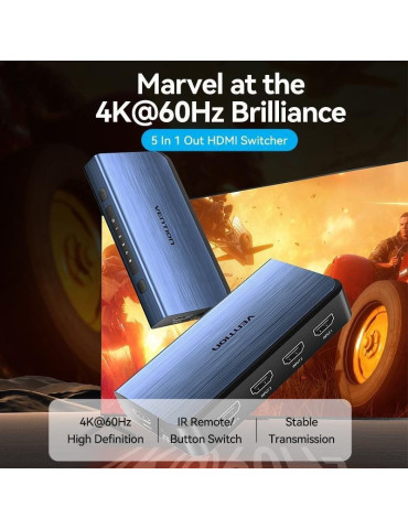 Switch Conmutador 4K HDMI 2.0 Vention AKCL0 HDMI Hembra/ 4x HDMI Hembra 2