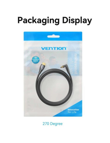 Cable HDMI 2.0 4K Acodado Vention ALQBI/ HDMI Macho - HDMI Macho/ 3m/ Negro 2