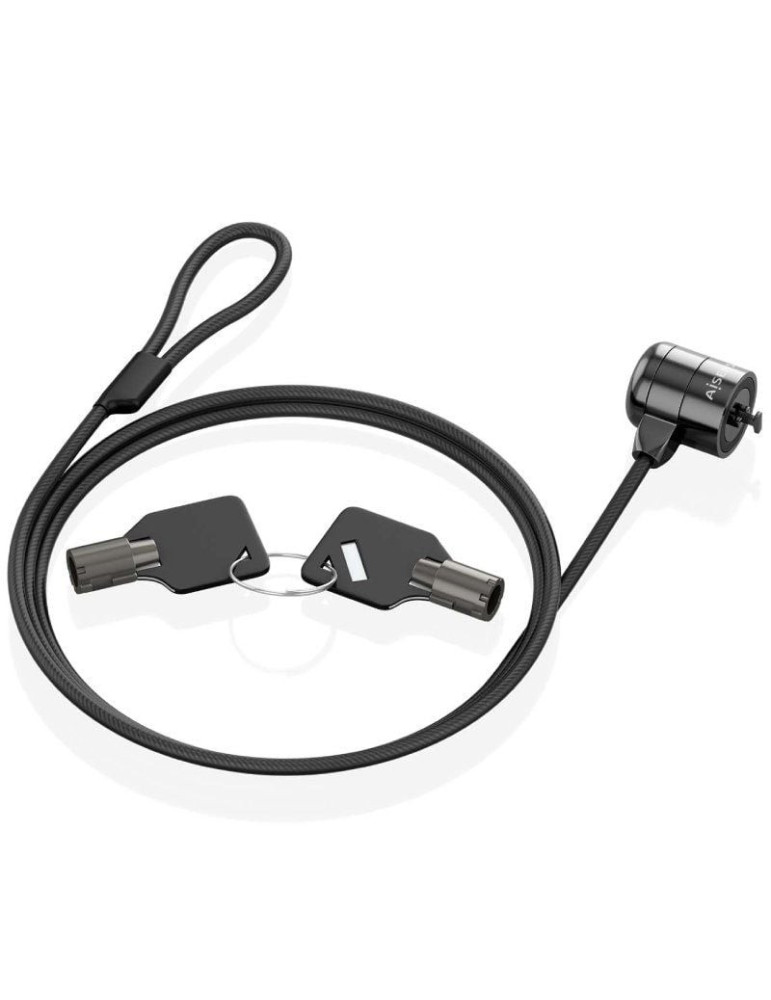 Cable de Seguridad para Portátiles Aisens ASLK-D40K04-BK/ 1.5m Cable de Seguridad para Portátiles Aisens ASLK-D40K04-BK/ 1.5m