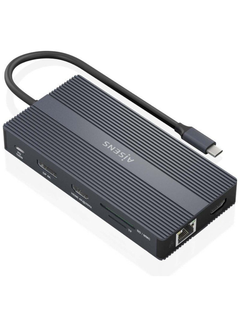 Docking USB Tipo-C Aisens ASUC-12P017-GR/ 2xHDMI 4K/ 4xUSB/ 1xUSB Tipo-C/ 1xRJ45/ 1xDisplayPort/ 1xLector Tarjetas/ 1xUSB Tipo-C Docking USB Tipo-C Aisens ASUC-12P017-GR/ 2xHDMI 4K/ 4xUSB/ 1xUSB Tipo-C/ 1xRJ45/ 1xDisplayPort/ 1xLector Tarjetas/ 1xUSB Tipo-C
