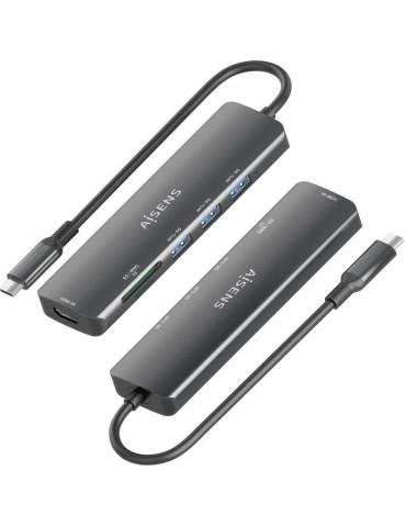 Docking USB Tipo-C Aisens ASUC-6P024-GR/ 1xHDMI 4K/ 3xUSB/ 1xLector Tarjetas/ Gris 2