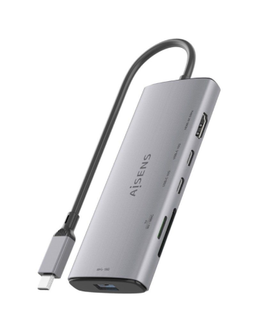 Docking USB Tipo-C Aisens ASUC-6P029-GR/ 1xHDMI 4K/ 1xUSB/ 2xUSB Tipo-C/ 1xLector de Tarjetas/ Gris 2
