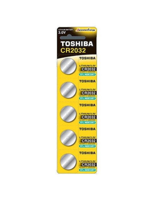 Pack de 5 Pilas de Botón Toshiba CR2032/ 3V Pack de 5 Pilas de Botón Toshiba CR2032/ 3V