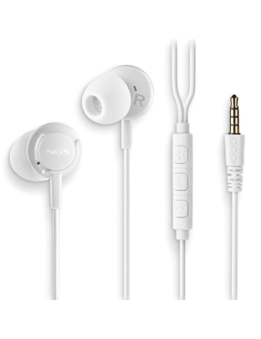 Auriculares Intrauditivos NGS Cross Drift/ con Micrófono/ Jack 3.5/ Blancos