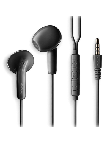 Auriculares Intrauditivos NGS Cross Flip/ con Micrófono/ Jack 3.5/ Negros