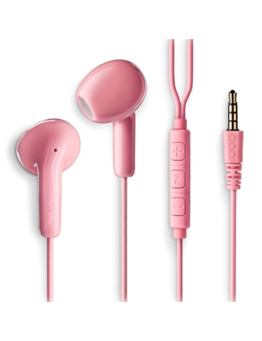 Auriculares Intrauditivos NGS Cross Flip/ con Micrófono/ Jack 3.5/ Rosas